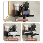 WallDry™ Hair Dryer Holder — Wall-Mounted Bathroom Storage Shelf