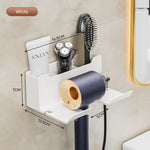 WallDry™ Hair Dryer Holder — Wall-Mounted Bathroom Storage Shelf