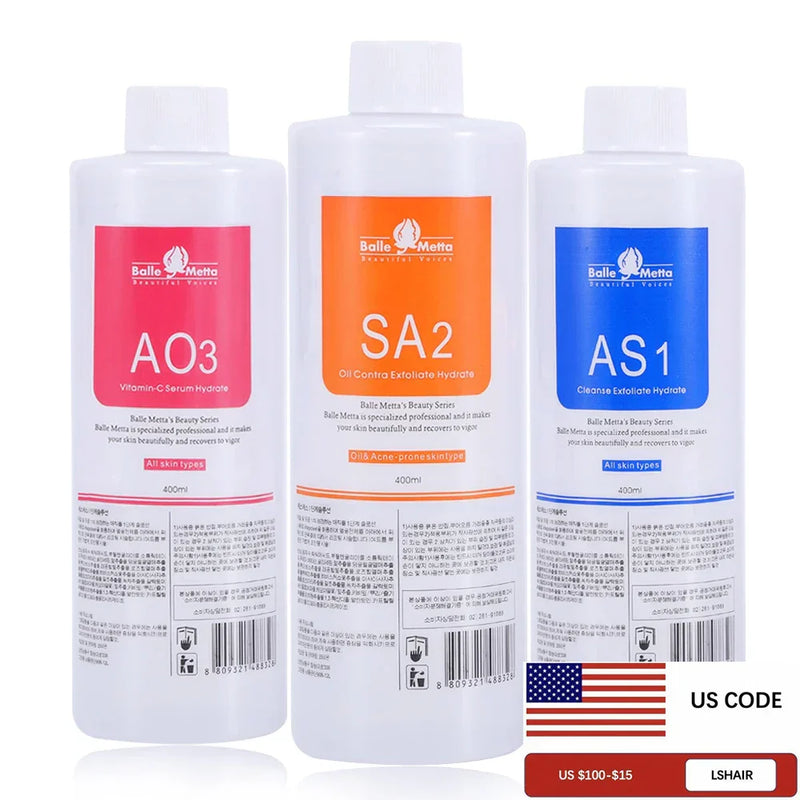 HydraFacial Aqua Peel Solution Set — AS1 SA2 AO3, 1200ml (3-Pack)