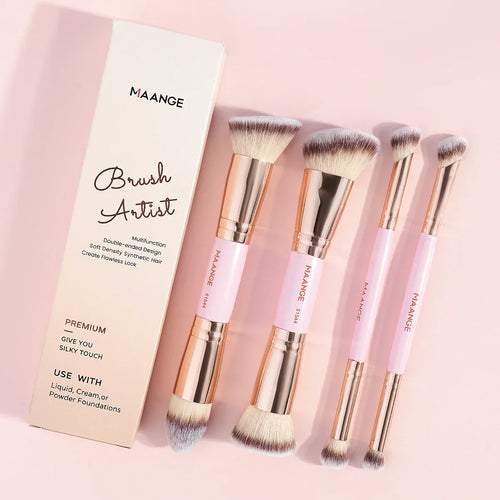MAANGE 4-Piece Dual-Ended Starter Brush Set — Travel-Ready with Box